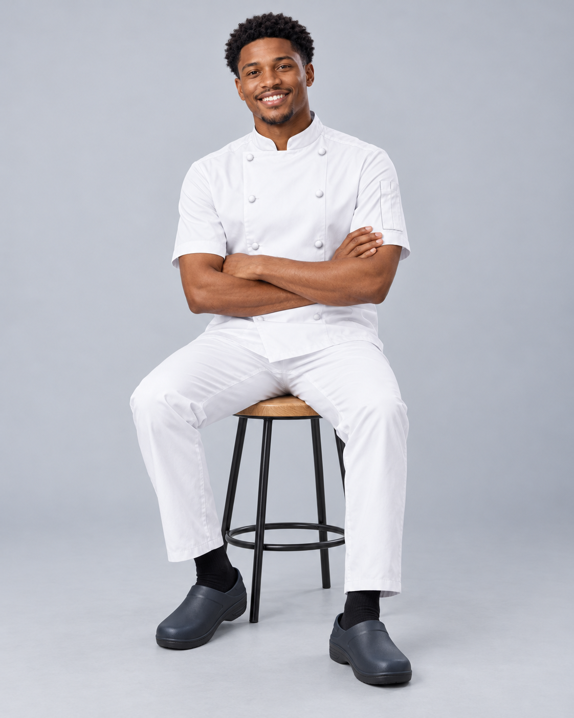 Double-Breasted White Chef Jacket | Shortsleeve